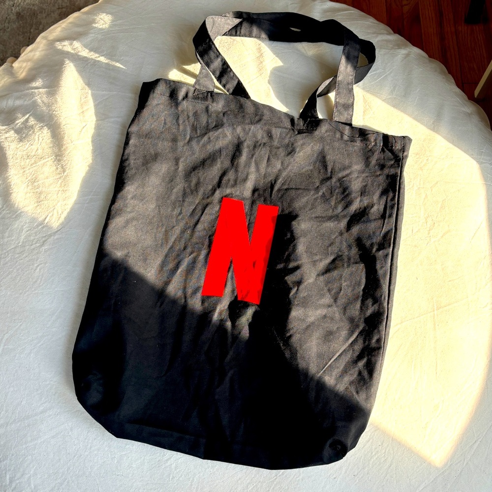 NEW Netflix Logo Promo Black Tote Bag